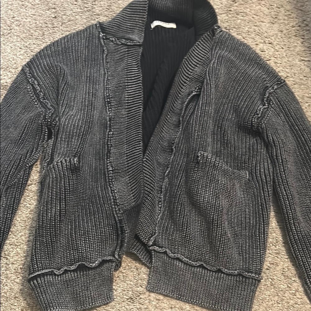 Zenana Outfitters Charcoal Knit Sweater